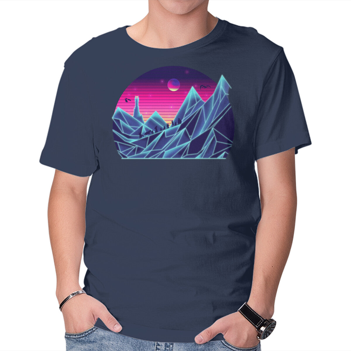 Rad Fellowship – Fantasy Graphic T-Shirt in navy, product display
