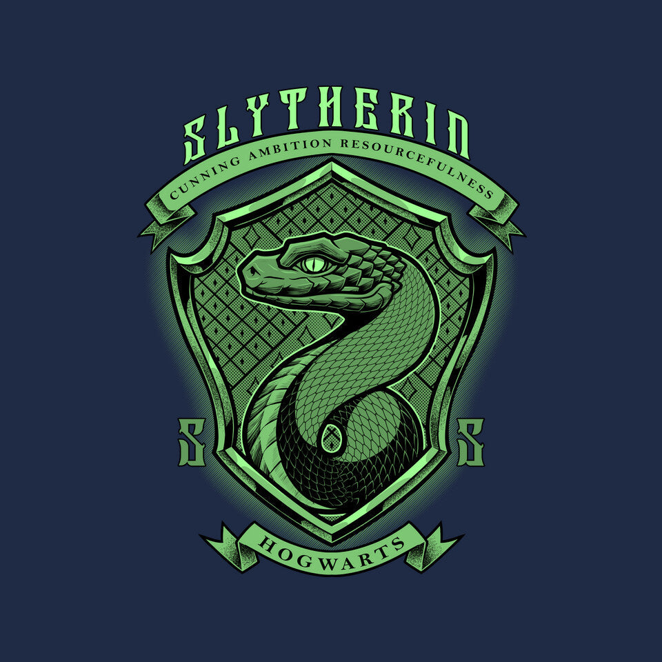 Green Snake Emblem – Fantasy Graphic T-Shirt design artwork for navy graphic T-shirt