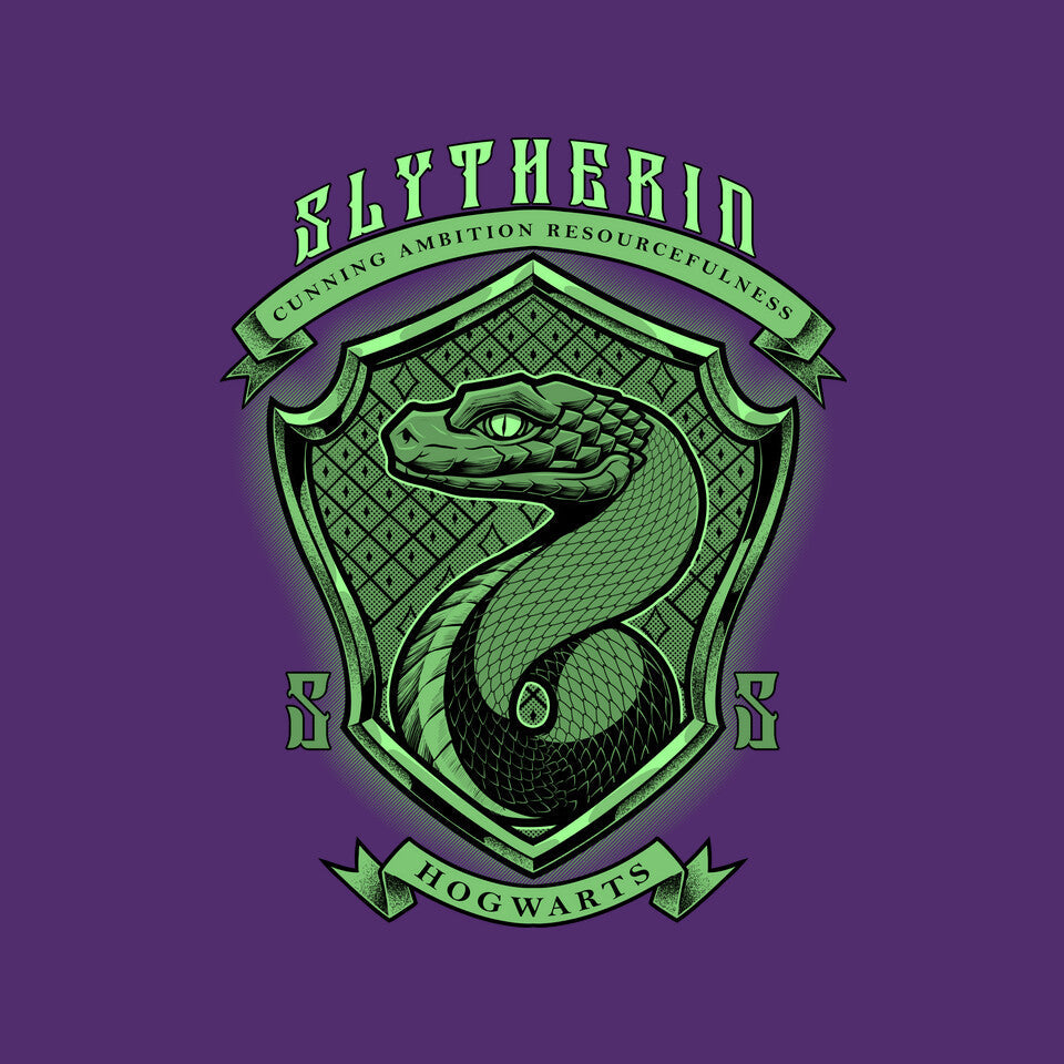 Green Snake Emblem – Fantasy Graphic T-Shirt design artwork for purple graphic T-shirt