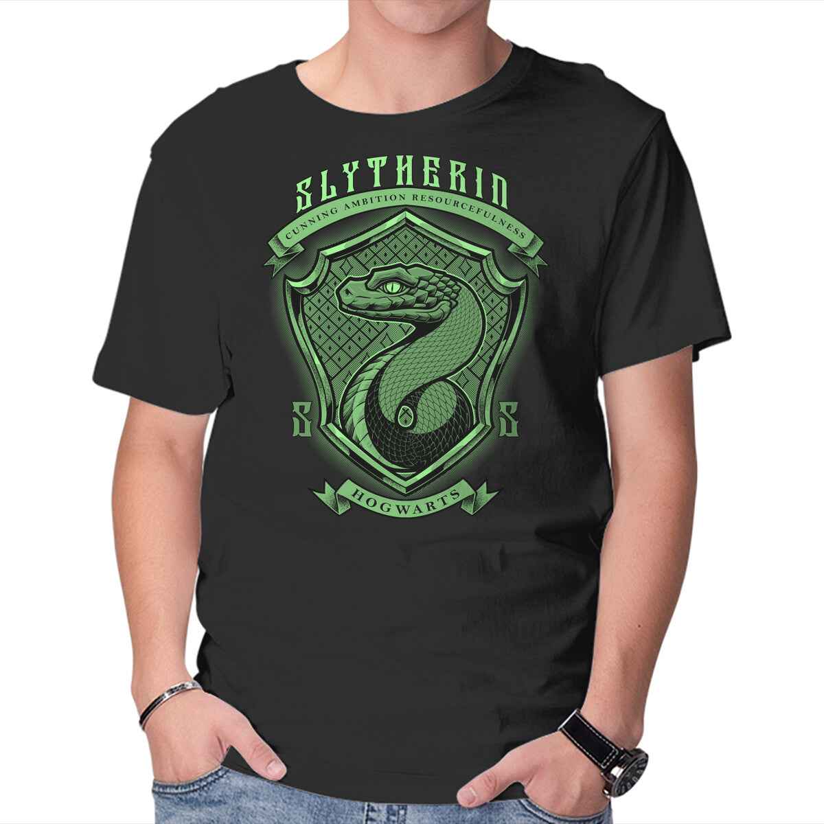 Green Snake Emblem – Fantasy Graphic T-Shirt