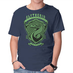 Green Snake Emblem – Fantasy Graphic T-Shirt in navy, product display