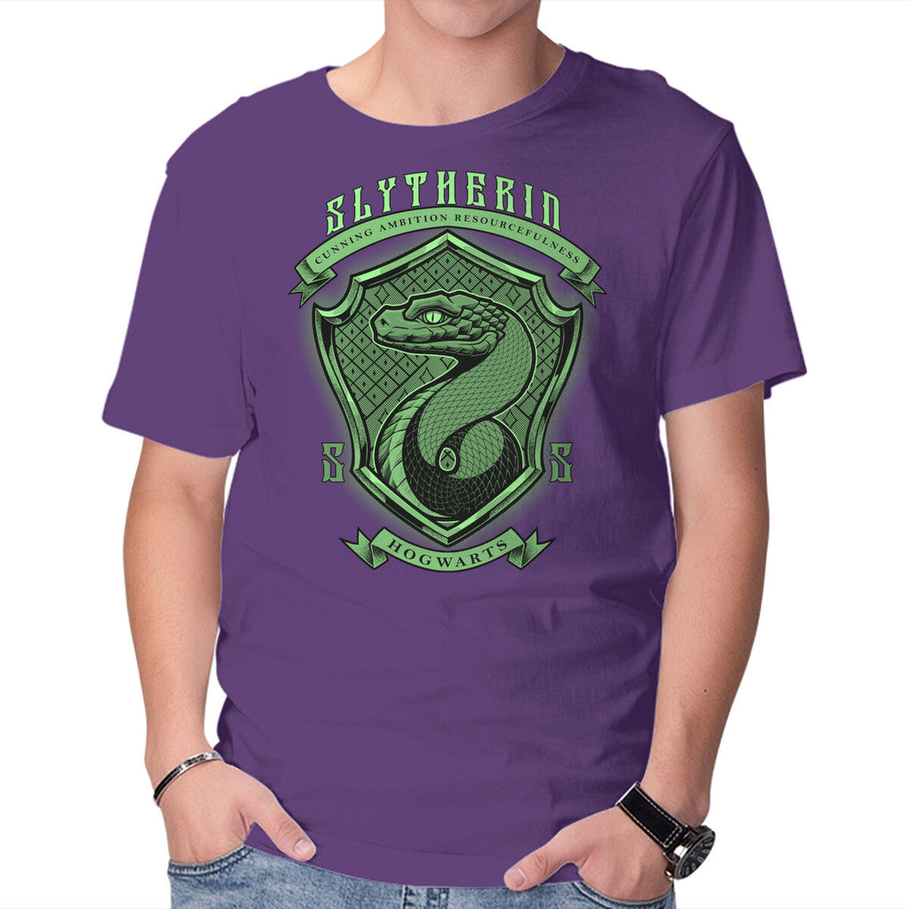 Green Snake Emblem – Fantasy Graphic T-Shirt in purple, product display