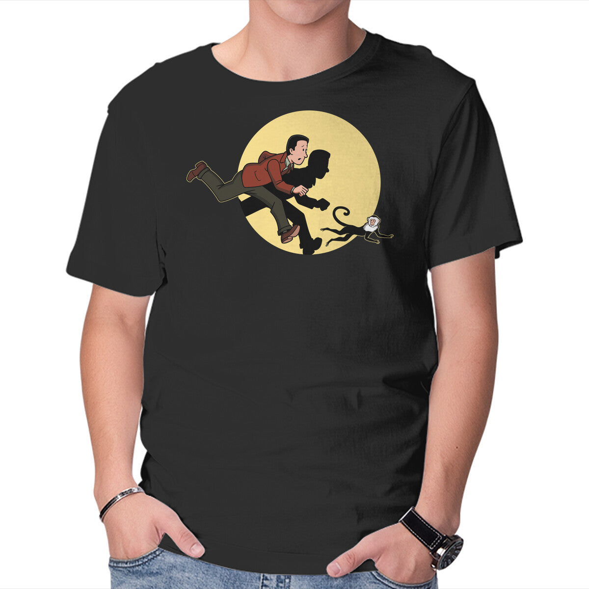 The Adventures Of Ross And Marcel Graphic T-Shirt in black, product display