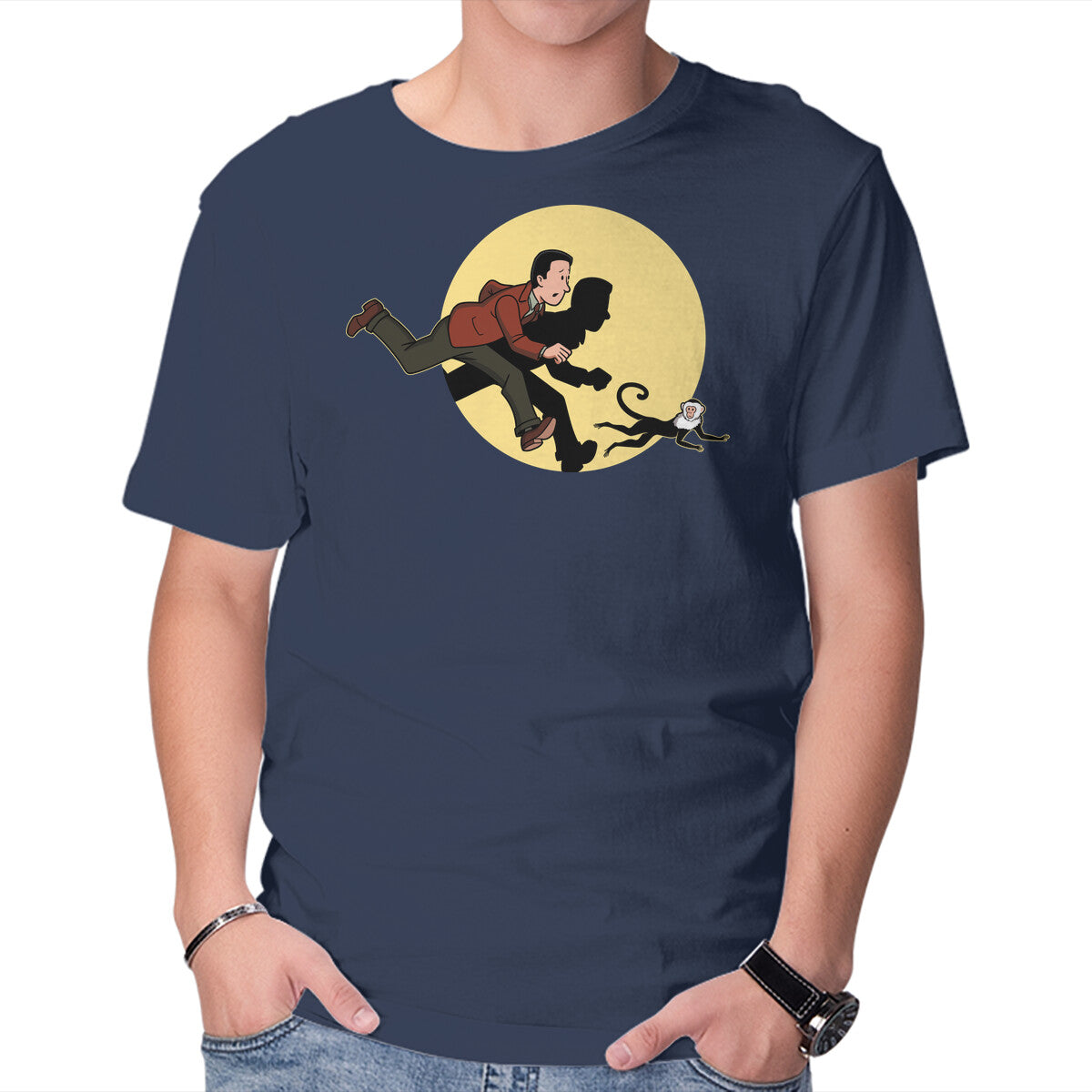 The Adventures Of Ross And Marcel Graphic T-Shirt in navy, product display