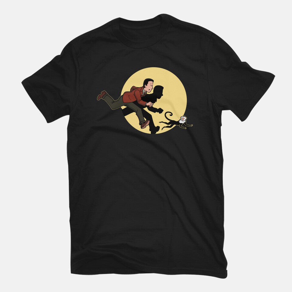 The Adventures Of Ross And Marcel Graphic T-Shirt in black, flat-lay product view