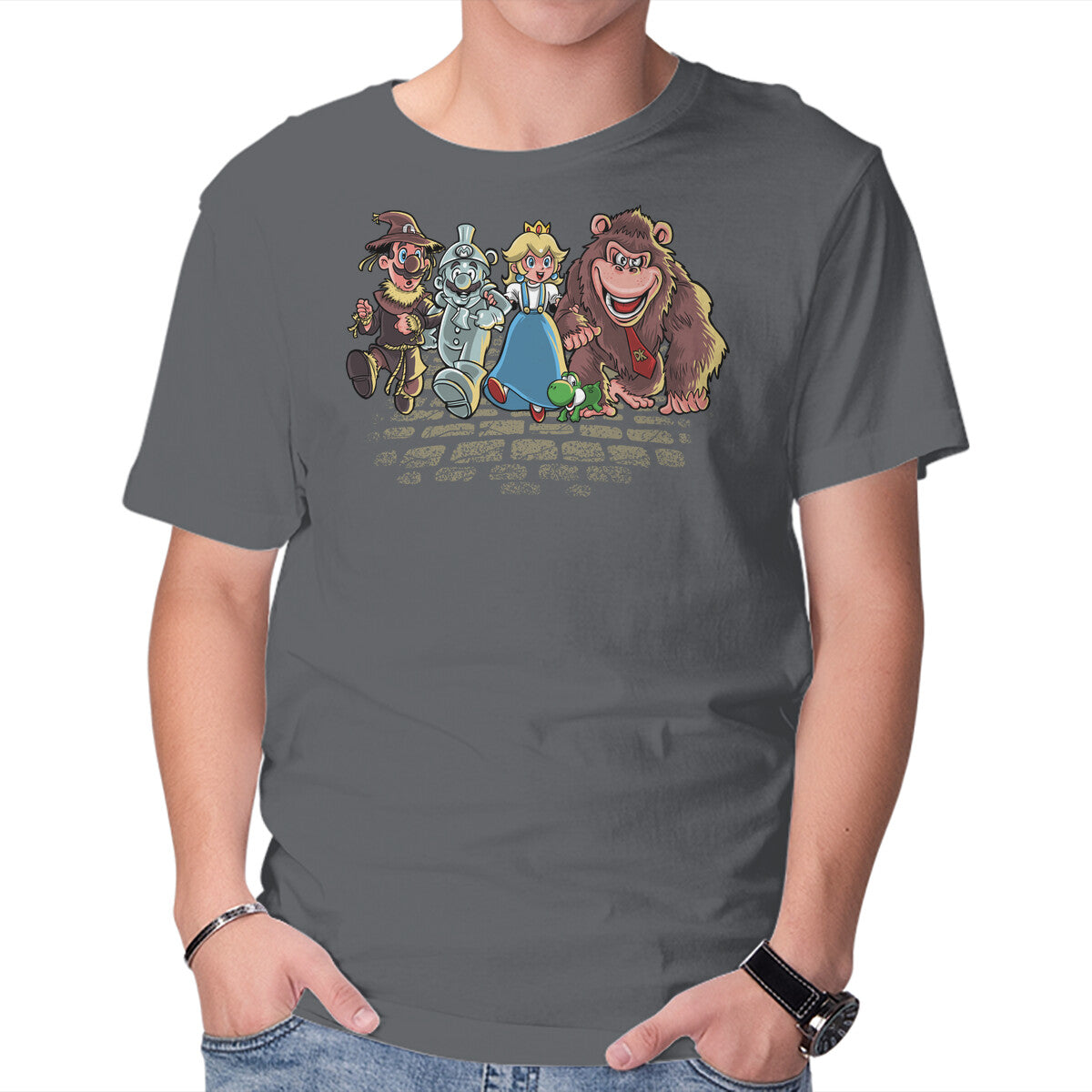 The Brothers Of Oz – Gaming Graphic T-Shirt in charcoal, product display