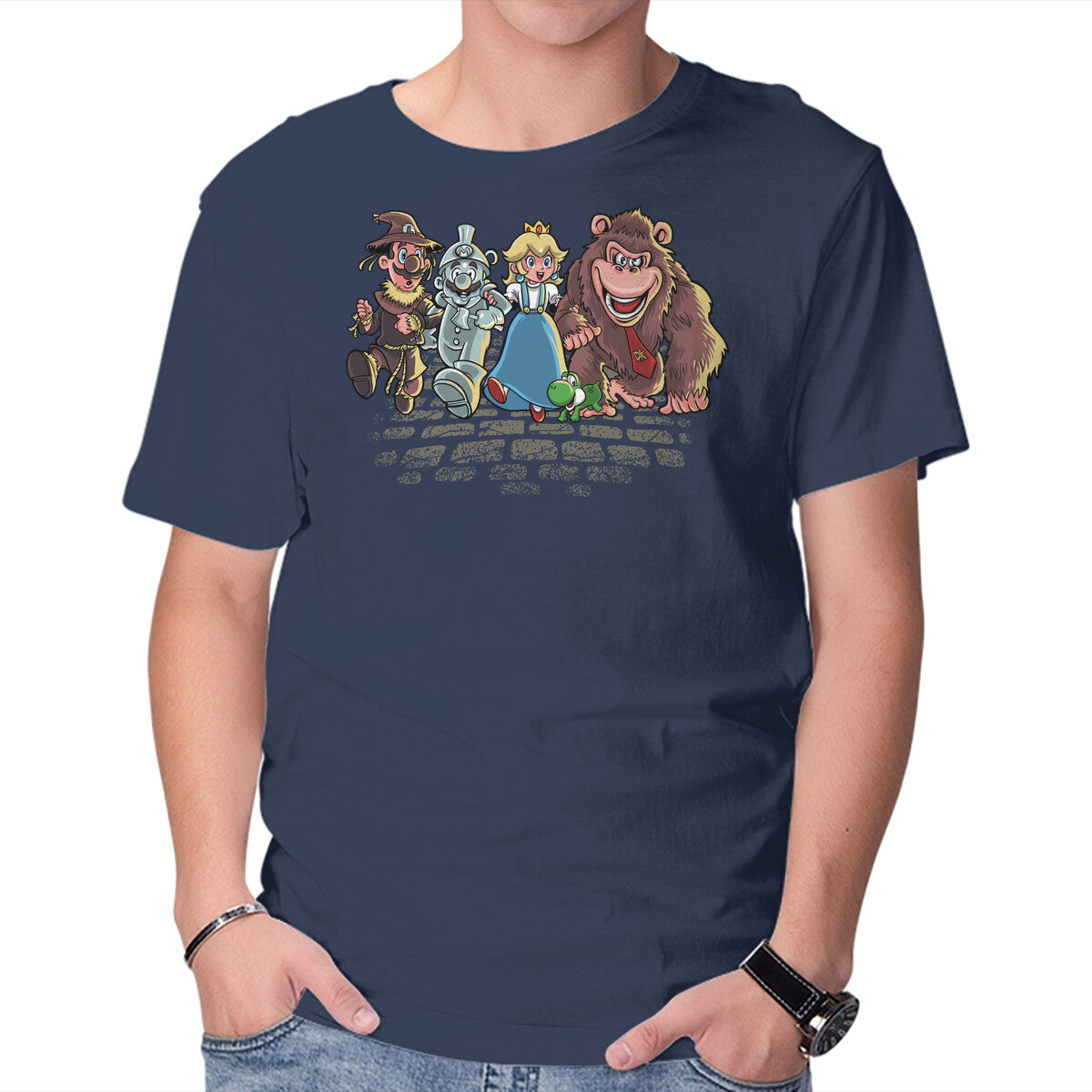 The Brothers Of Oz – Gaming Graphic T-Shirt in navy, product display