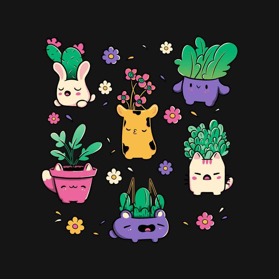 Happy Plants Kawaii Graphic T-Shirt