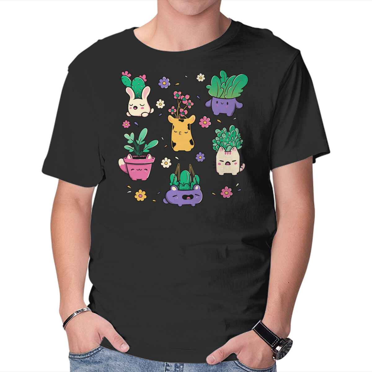 Happy Plants Kawaii Graphic T-Shirt