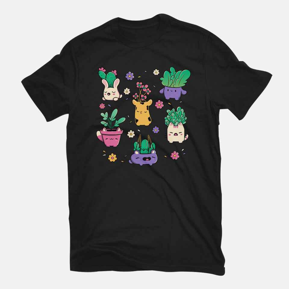 Happy Plants Kawaii Graphic T-Shirt