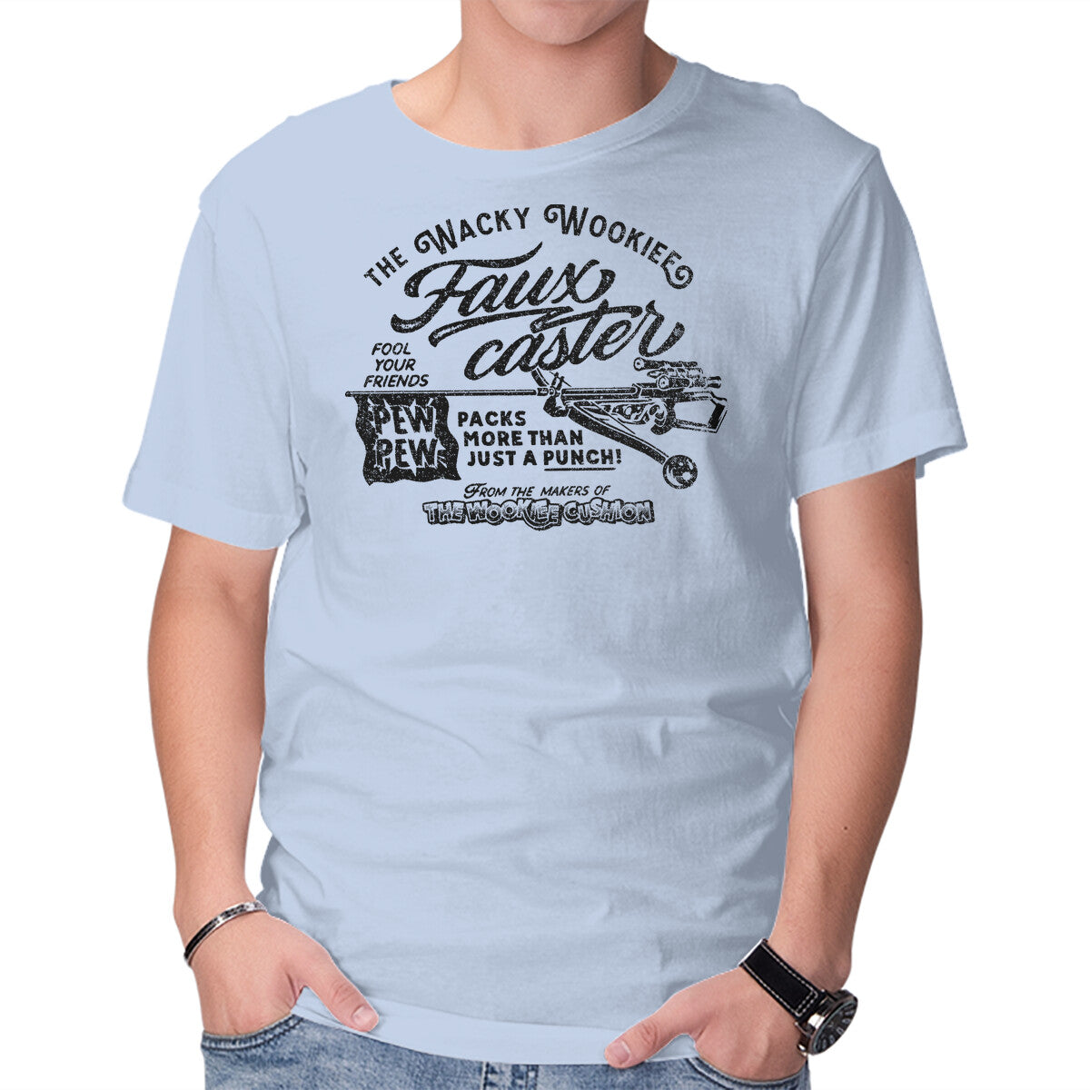 Fauxcaster – Sci-Fi Graphic T-Shirt in blue, product display