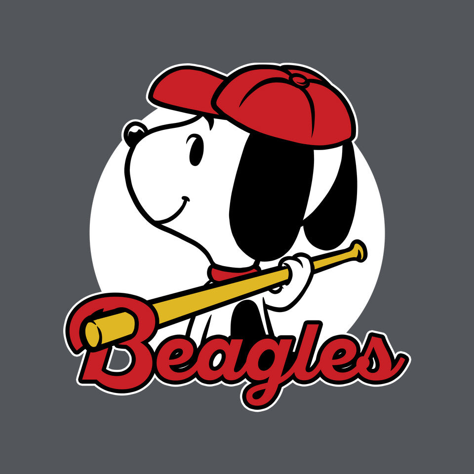 Comic Beagle Baseball – Dog Graphic T-Shirt design artwork for charcoal graphic T-shirt