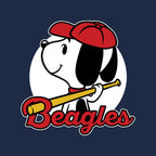 Comic Beagle Baseball – Dog Graphic T-Shirt design artwork for navy graphic T-shirt