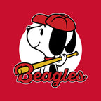 Comic Beagle Baseball – Dog Graphic T-Shirt design artwork for red graphic T-shirt