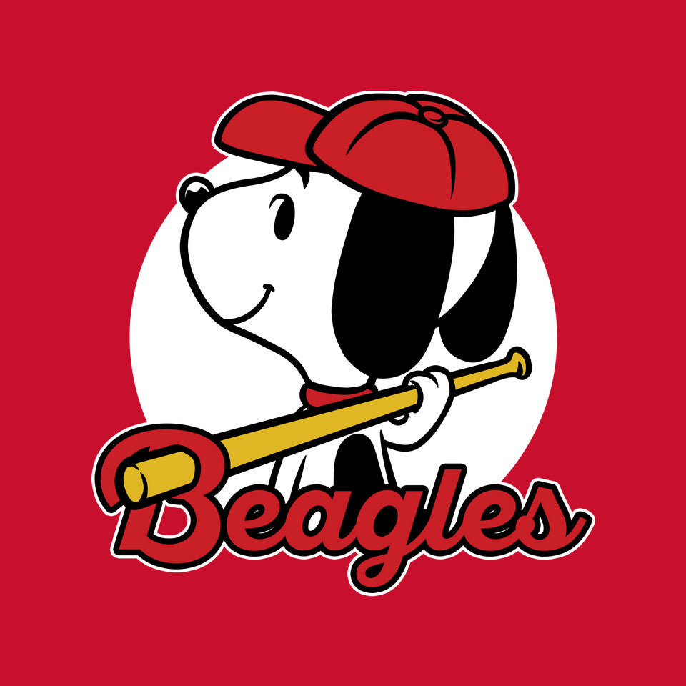 Comic Beagle Baseball – Dog Graphic T-Shirt design artwork for red graphic T-shirt