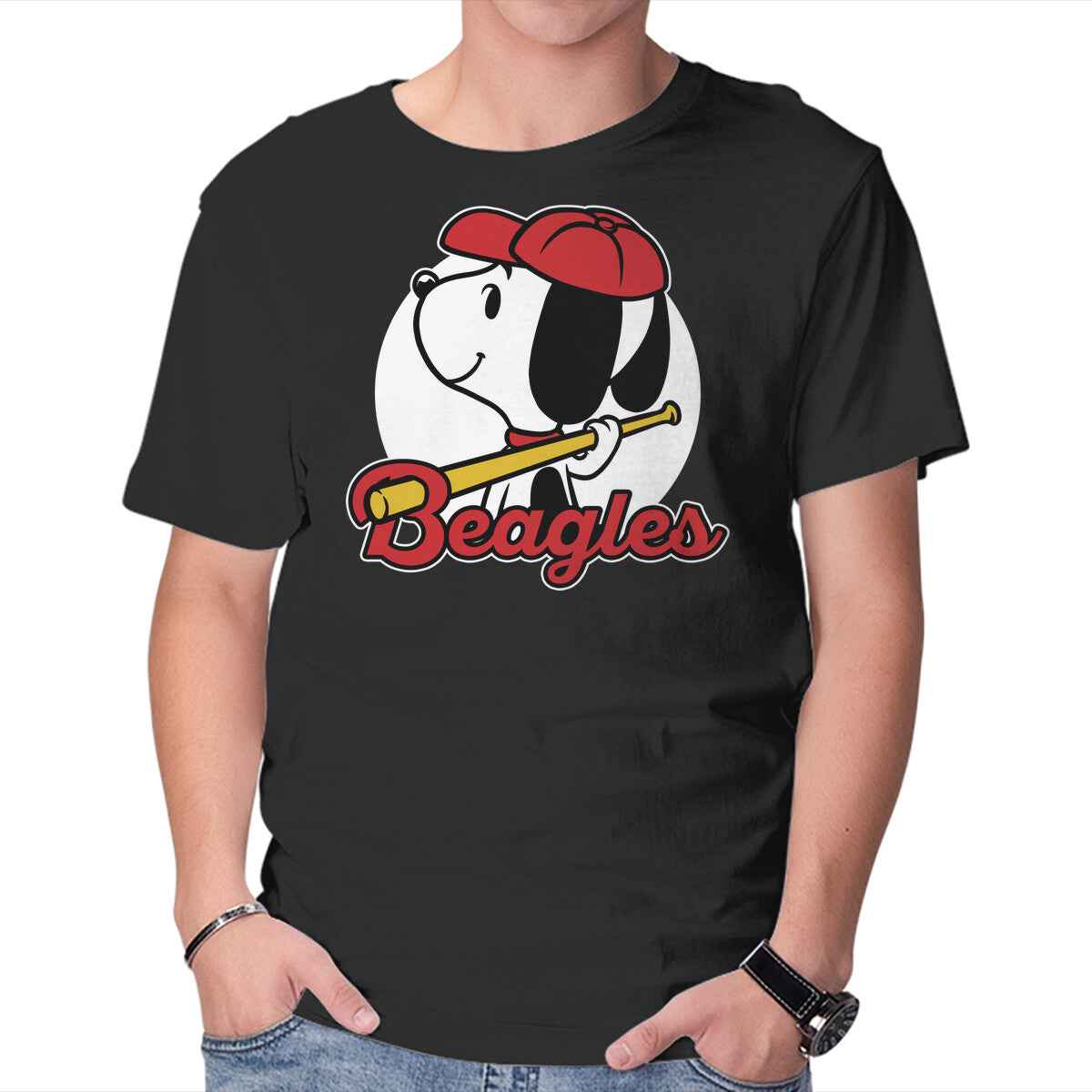 Comic Beagle Baseball – Dog Graphic T-Shirt