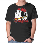 Comic Beagle Baseball – Dog Graphic T-Shirt in black, product display