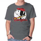 Comic Beagle Baseball – Dog Graphic T-Shirt in charcoal, product display