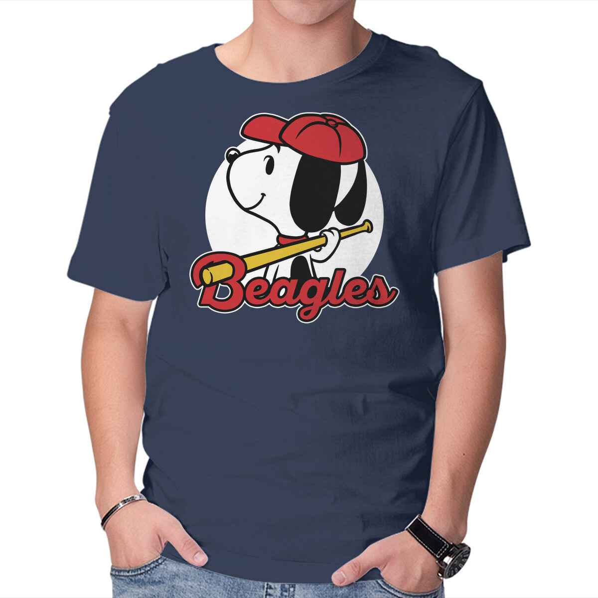 Comic Beagle Baseball – Dog Graphic T-Shirt