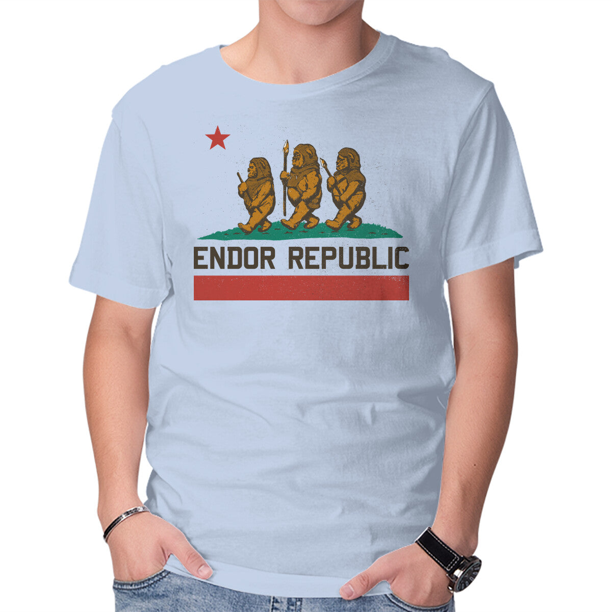 Endor Republic – Sci-Fi Graphic T-Shirt in blue, product display