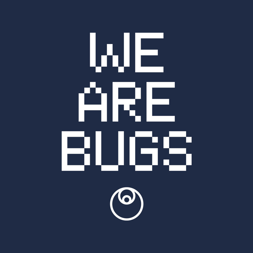 We Are Bugs – Sci-Fi Graphic T-Shirt design artwork for navy graphic T-shirt
