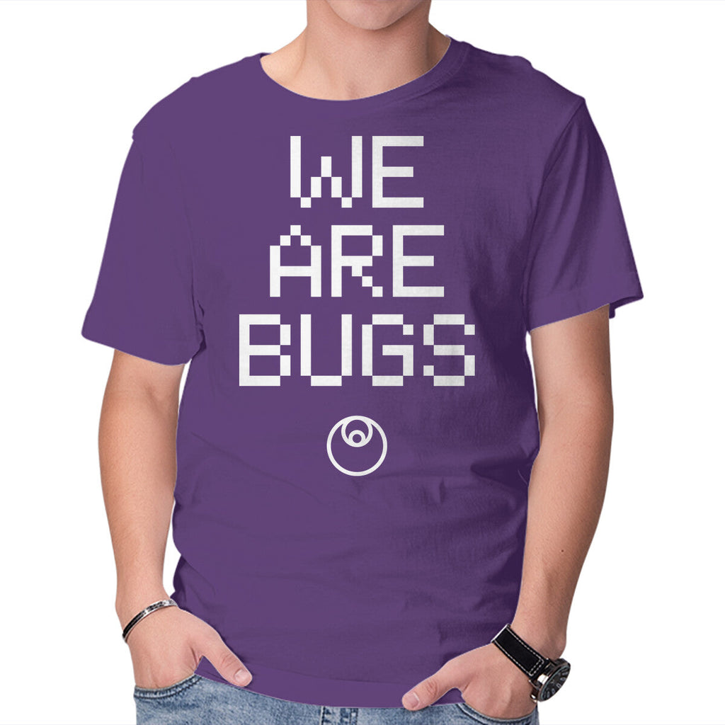 We Are Bugs – Sci-Fi Graphic T-Shirt in purple, product display