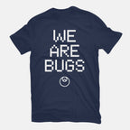 We Are Bugs – Sci-Fi Graphic T-Shirt in navy, flat-lay product view