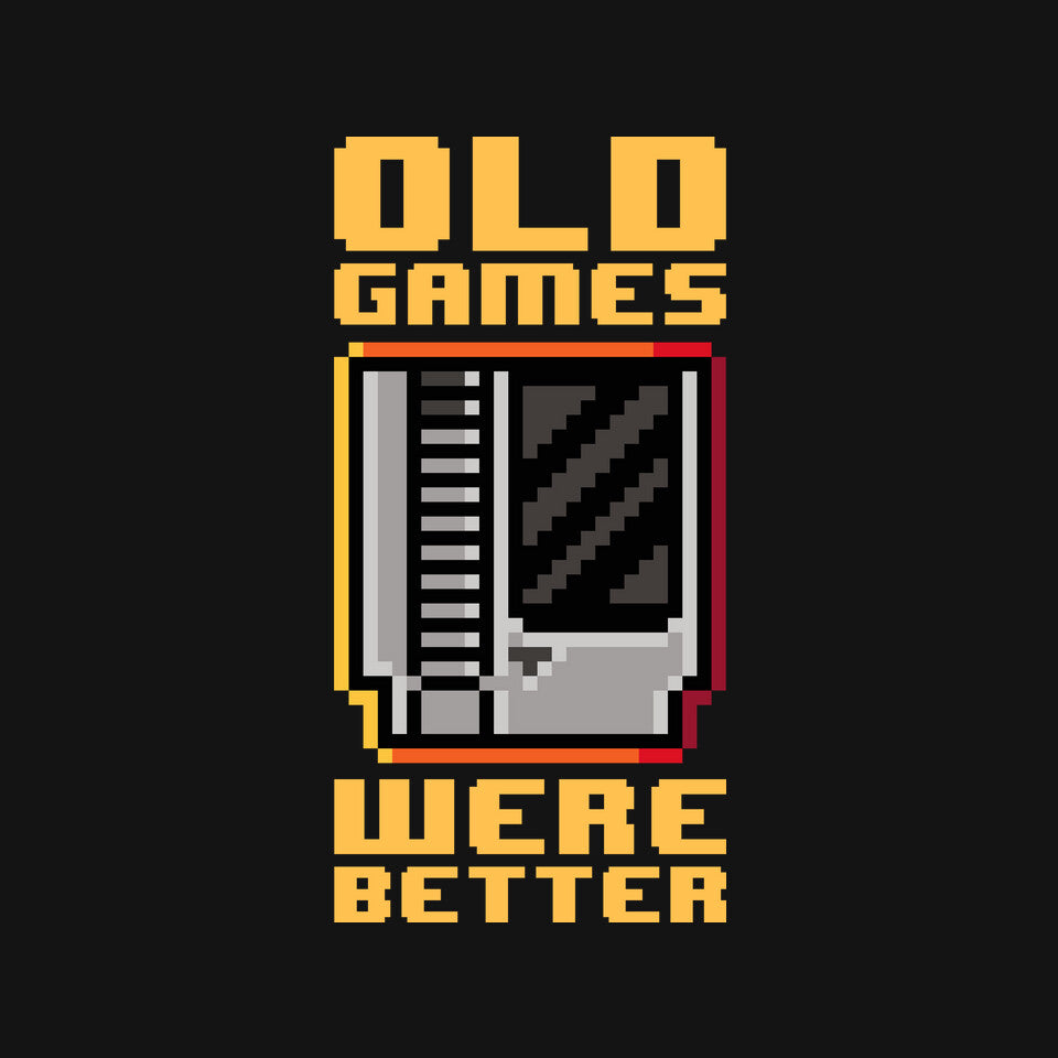 Old Games – Gaming Graphic T-Shirt design artwork for black graphic T-shirt