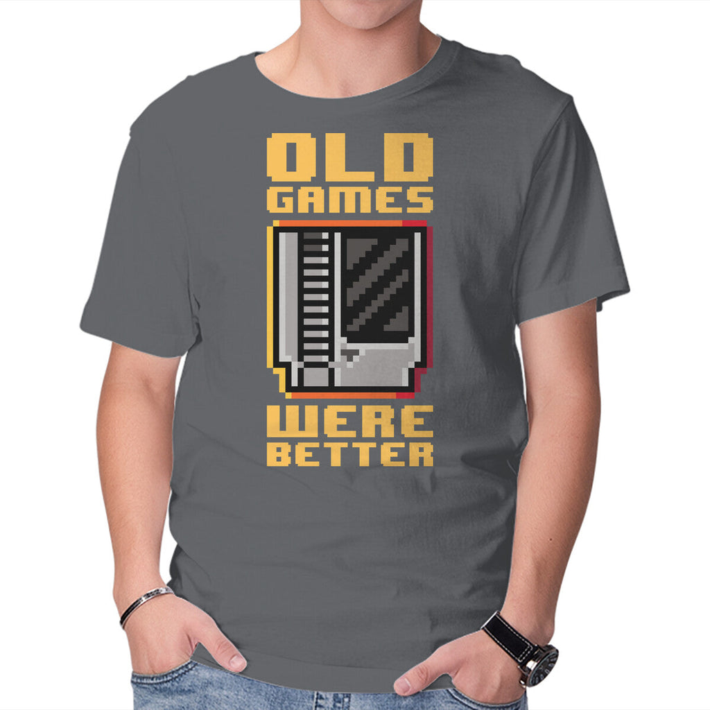 Old Games – Gaming Graphic T-Shirt in charcoal, product display