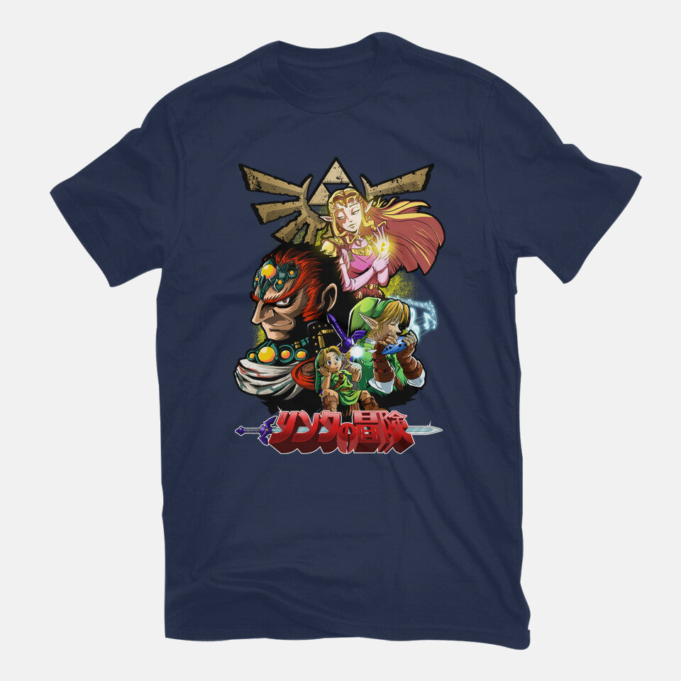 Hyrule Force – Gaming Graphic T-Shirt in navy, flat-lay product view