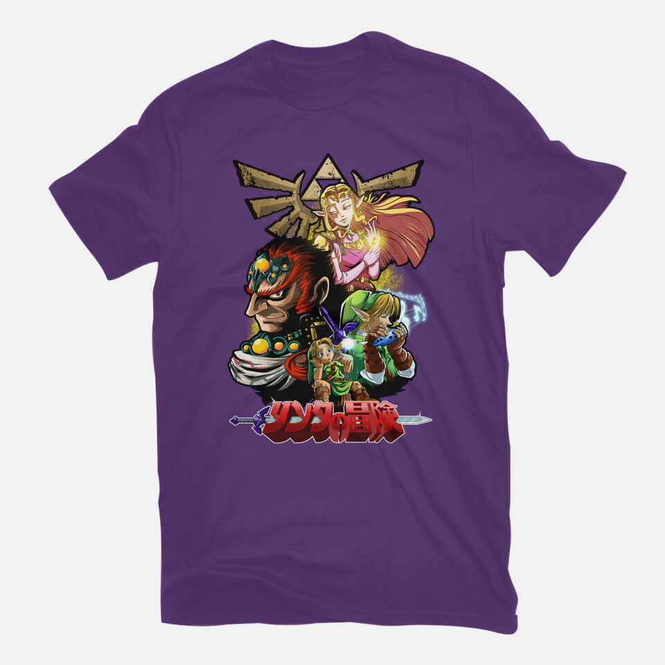 Hyrule Force – Gaming Graphic T-Shirt in purple, flat-lay product view