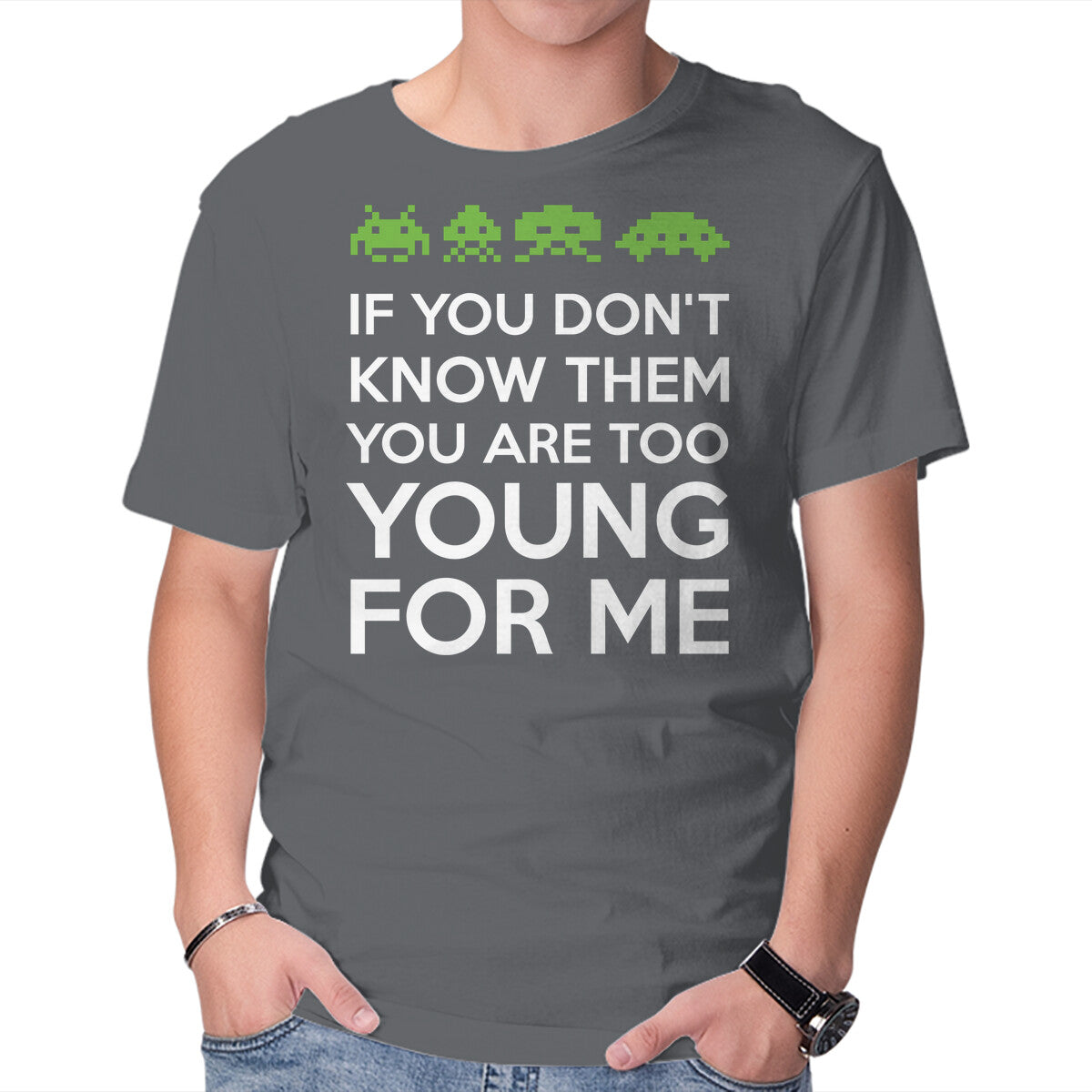 If You Don't Know Them – Gaming Graphic T-Shirt in charcoal, product display