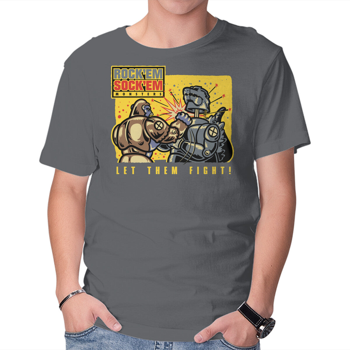 Let Em Fight – Movie Graphic T-Shirt in charcoal, product display