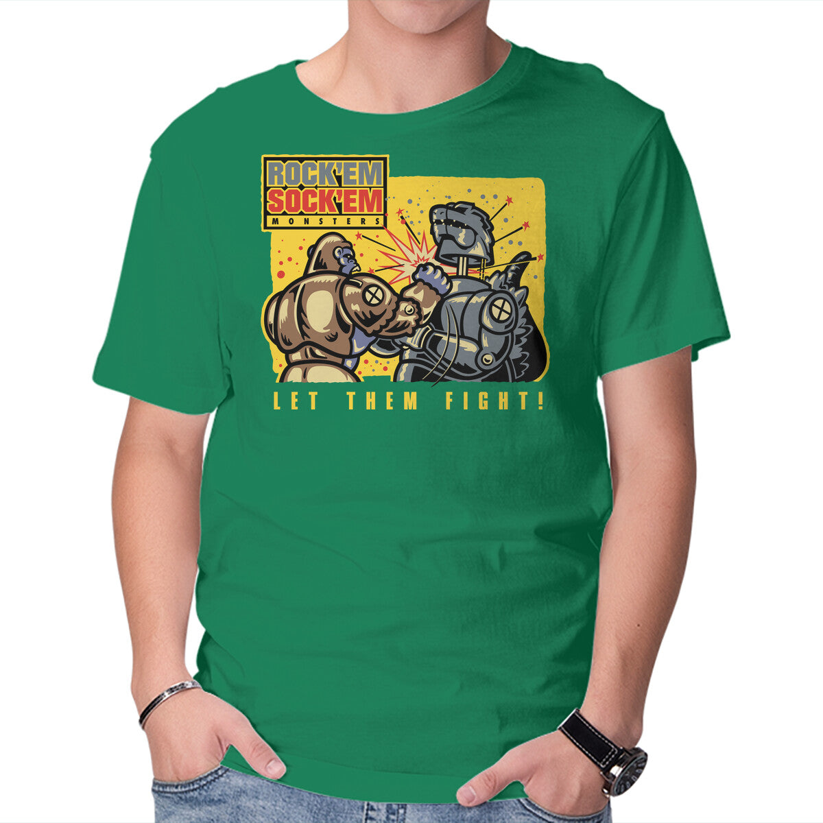 Let Em Fight – Movie Graphic T-Shirt in green, product display