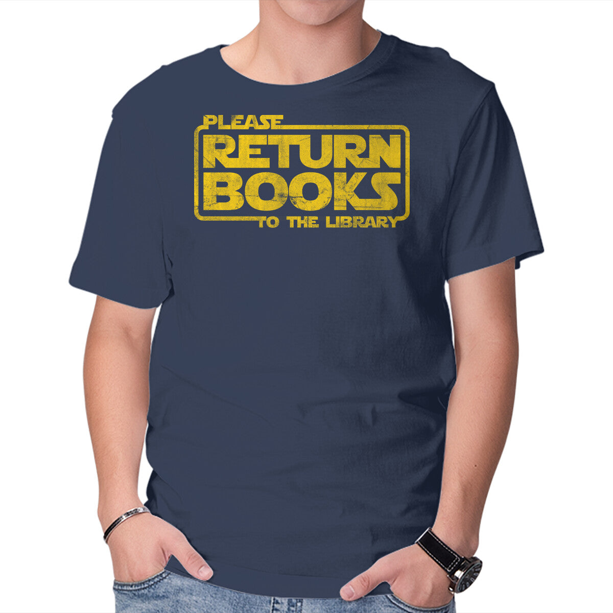 The Return Of The Books – Sci-Fi Graphic T-Shirt in navy, product display