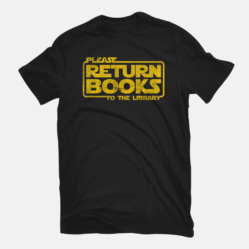 The Return Of The Books – Sci-Fi Graphic T-Shirt in black, flat-lay product view