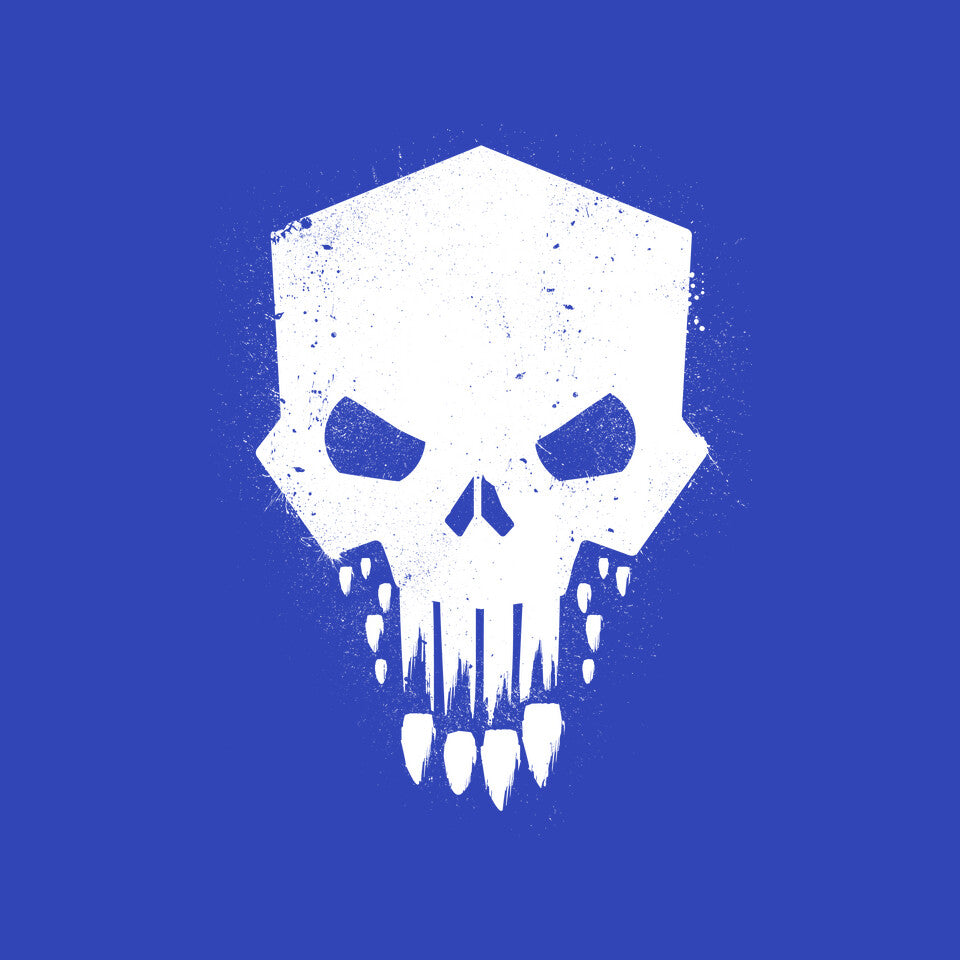 Helldivers Punisher – Gaming Graphic T-Shirt design artwork for royal blue graphic T-shirt