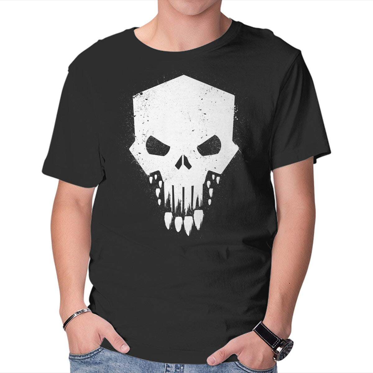 Helldivers Punisher – Gaming Graphic T-Shirt in black, product display