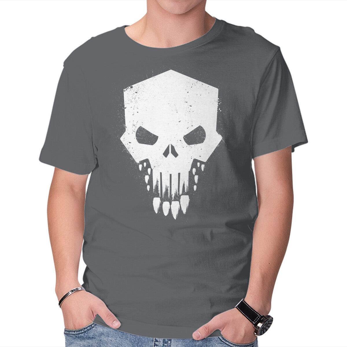 Helldivers Punisher – Gaming Graphic T-Shirt in charcoal, product display