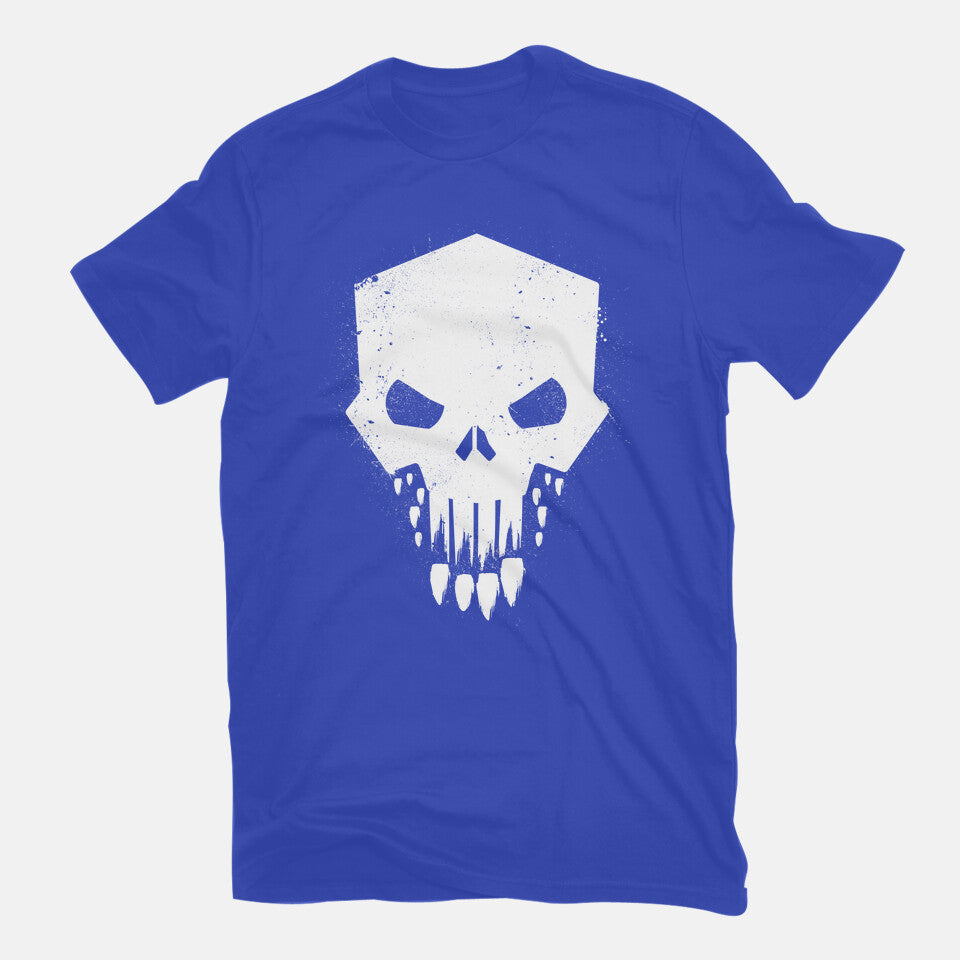 Helldivers Punisher – Gaming Graphic T-Shirt in royal blue, flat-lay product view