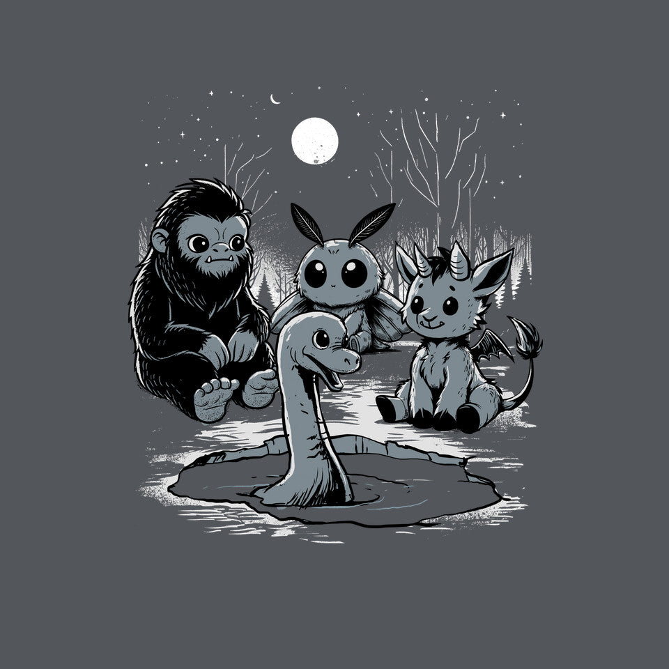 Cryptids – Animal Graphic T-Shirt design artwork for charcoal graphic T-shirt