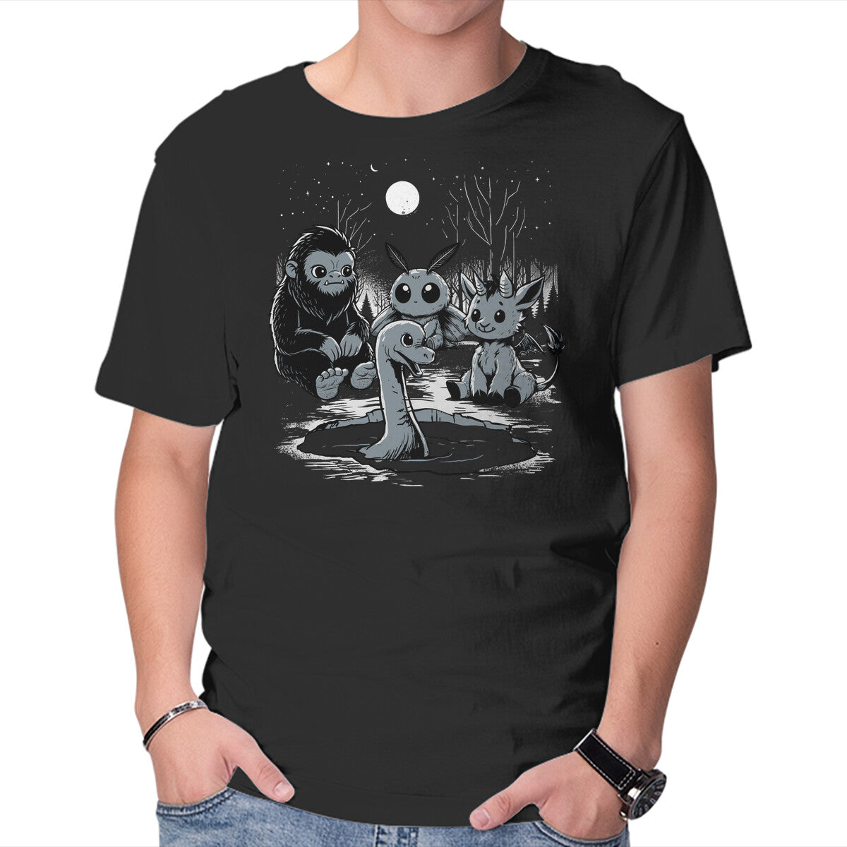 Cryptids – Animal Graphic T-Shirt in black, product display