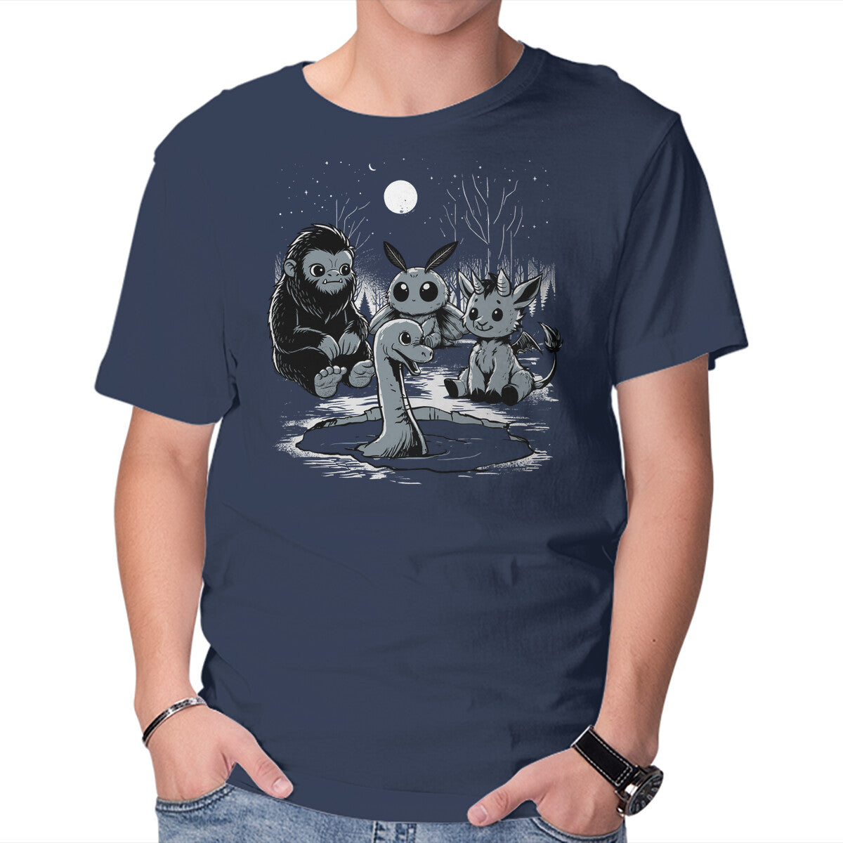 Cryptids – Animal Graphic T-Shirt in navy, product display
