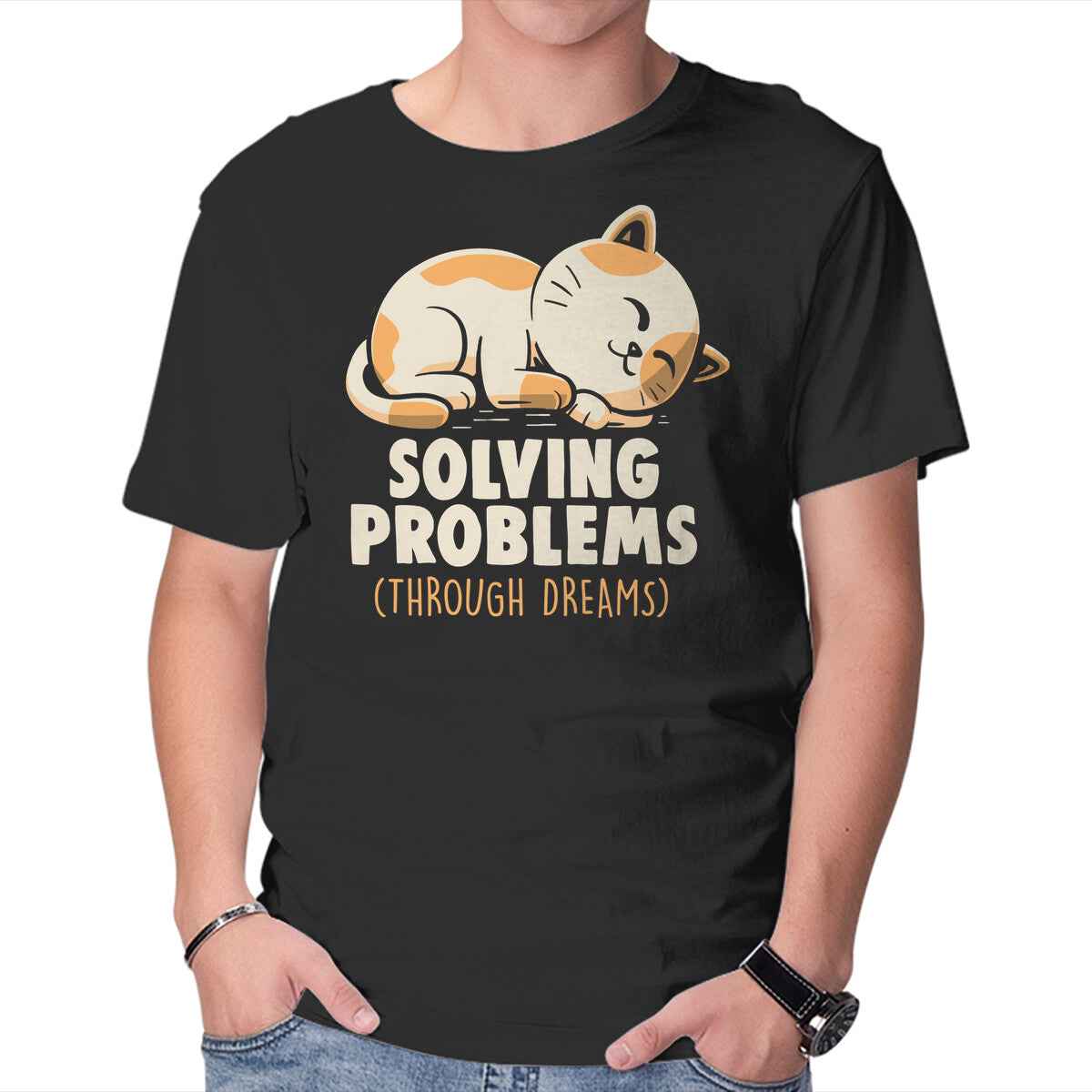 Solving Problems Through Dreams – Cat Graphic T-Shirt
