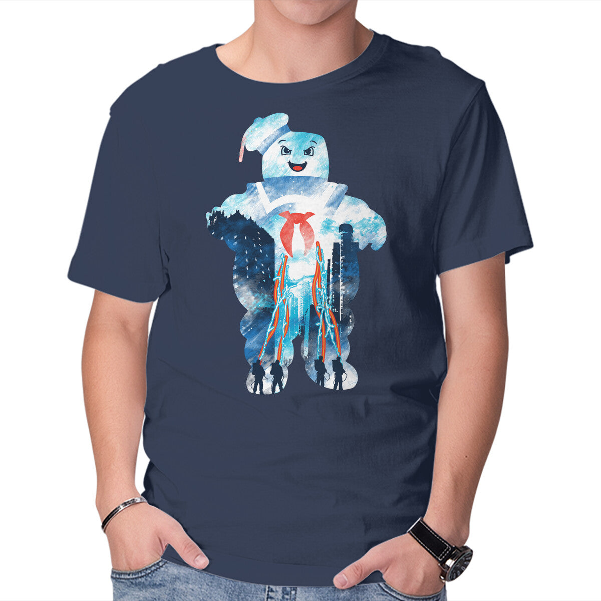 Marshmallow City – Halloween Graphic T-Shirt in navy, product display
