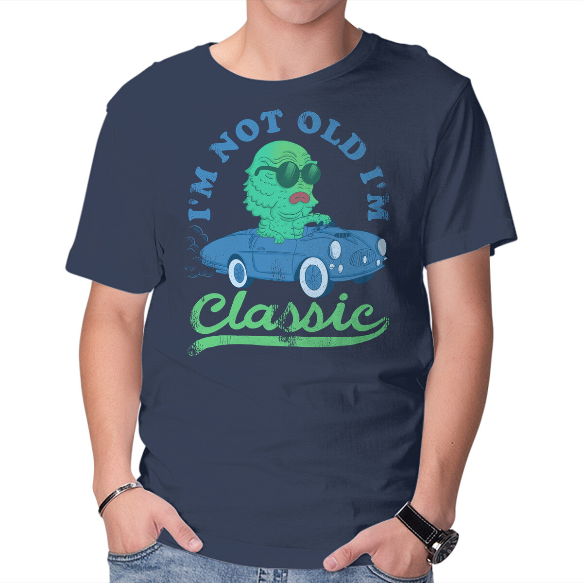 I'm Not Old I'm Classic – Horror Graphic T-Shirt in navy, product display