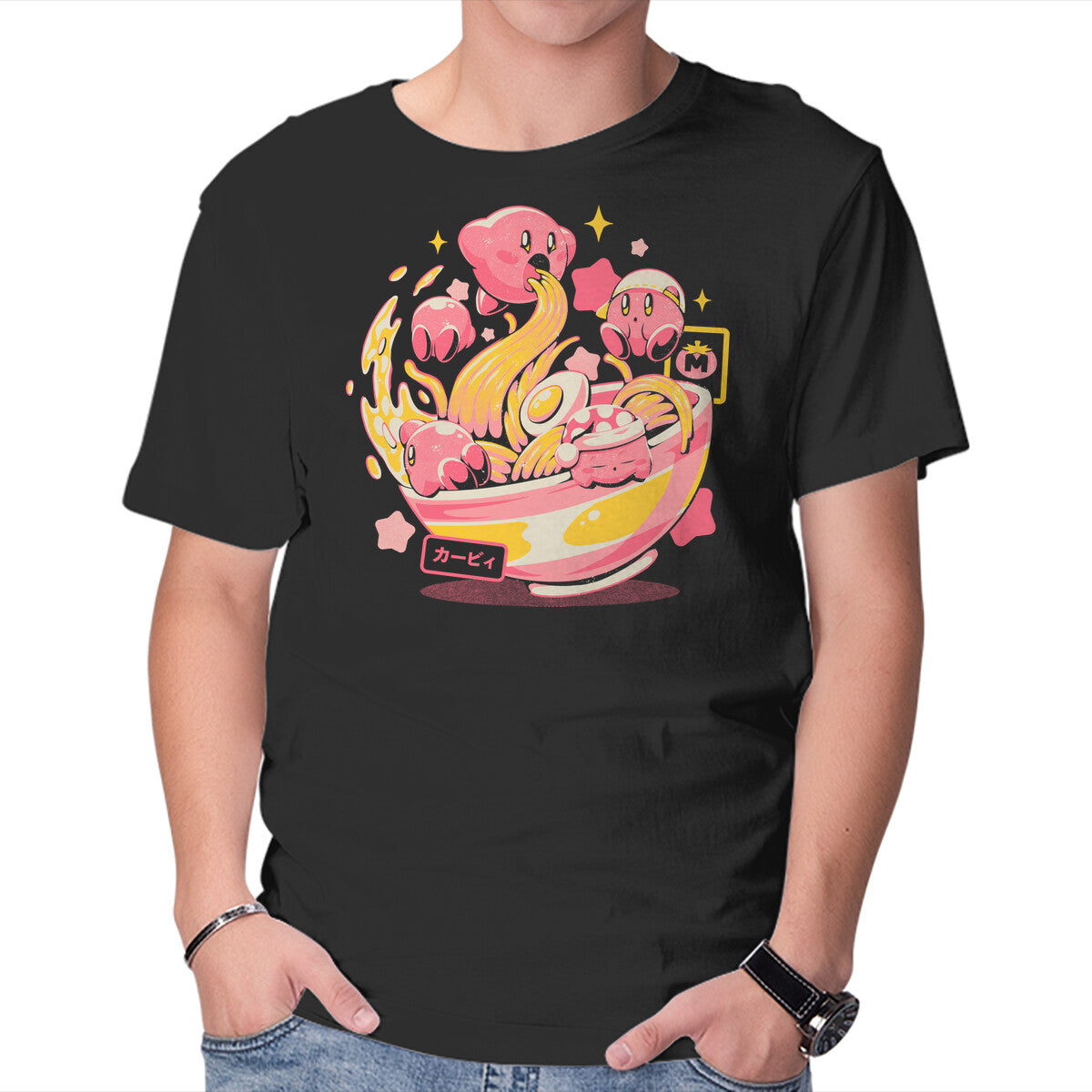 Pink Bowl – Anime Graphic T-Shirt in black, product display