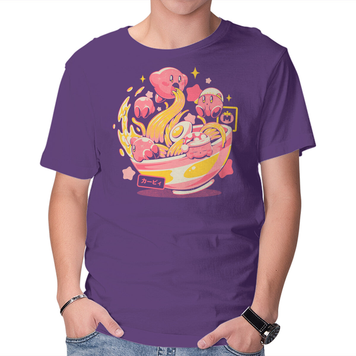 Pink Bowl – Anime Graphic T-Shirt in purple, product display