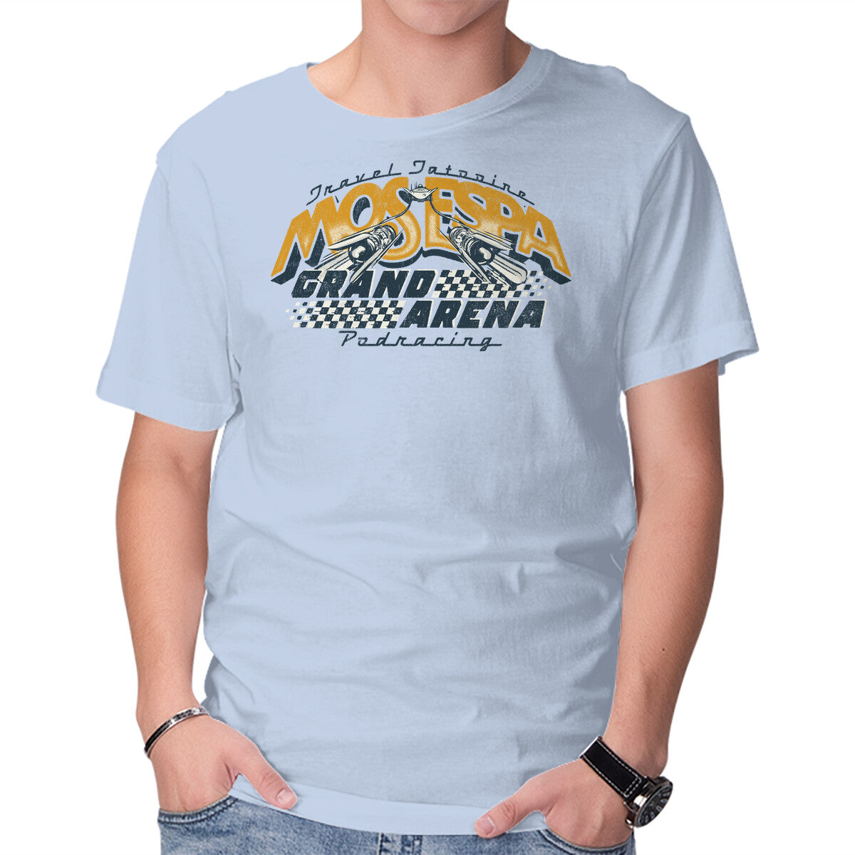 Mos Espa Grand Arena – Sci-Fi Graphic T-Shirt in blue, product display
