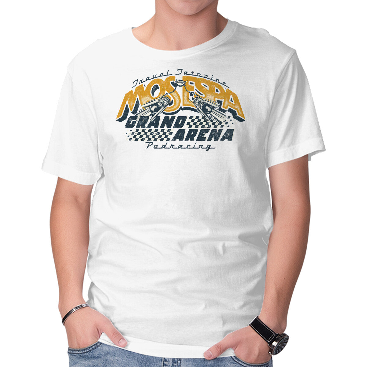 Mos Espa Grand Arena – Sci-Fi Graphic T-Shirt in white, product display